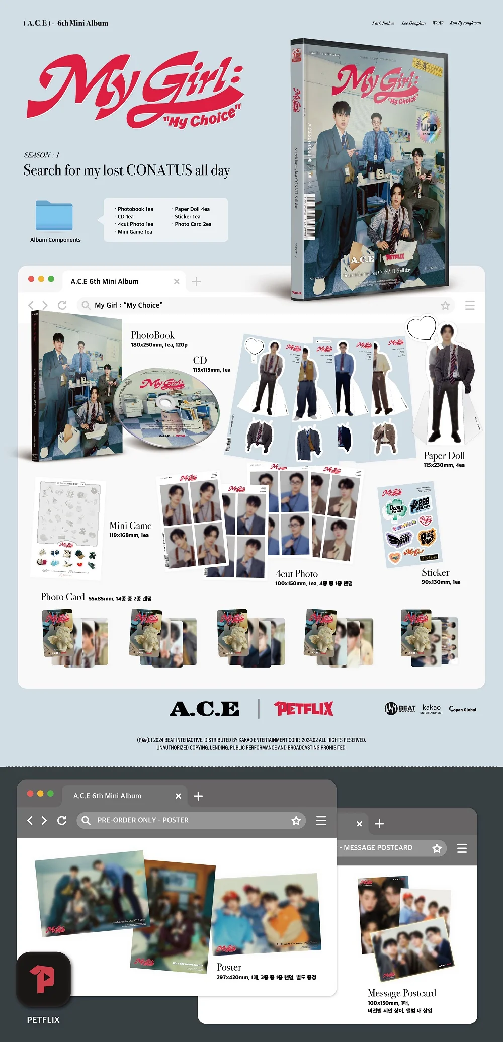 A.C.E ACE - 6th Mini Album My Girl : My Choice CD - Image 2