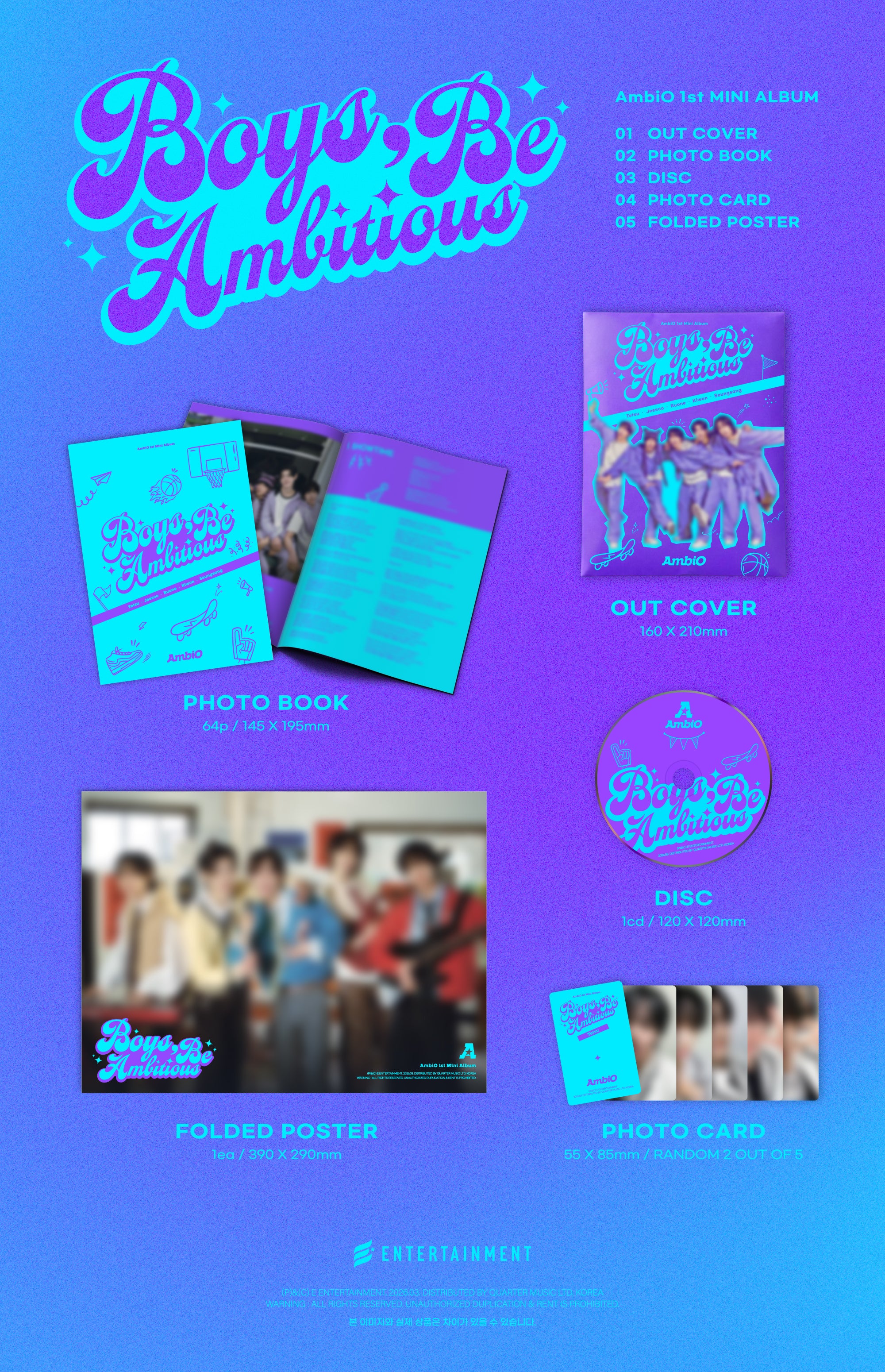AmbiO - 1st Mini Album Boys Be Ambitious CD - Image 3