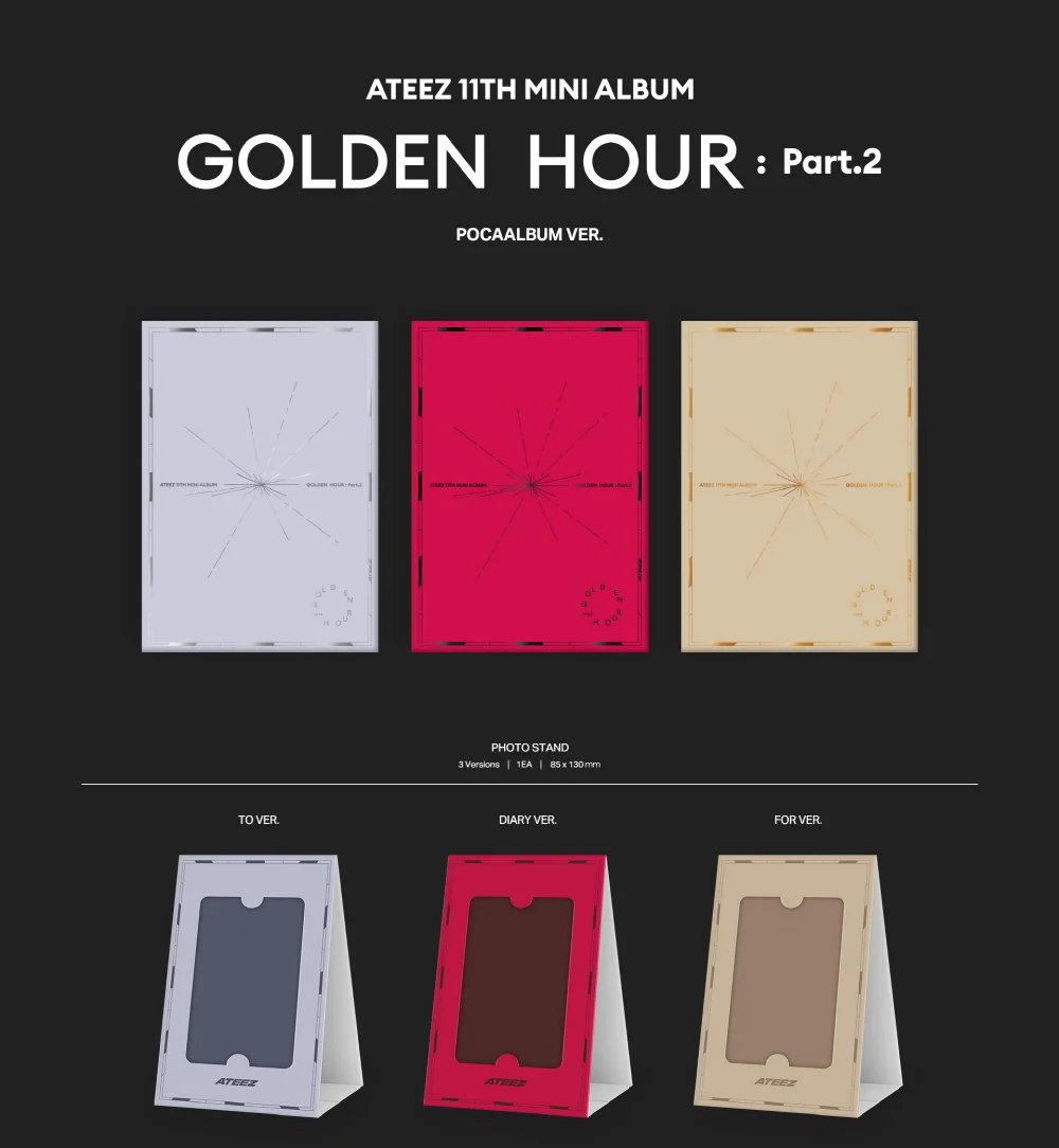 ATEEZ - 11th Mini Album Golden Hour : Part.2 Pocaalbum version+Extra Photocards Set - Image 2
