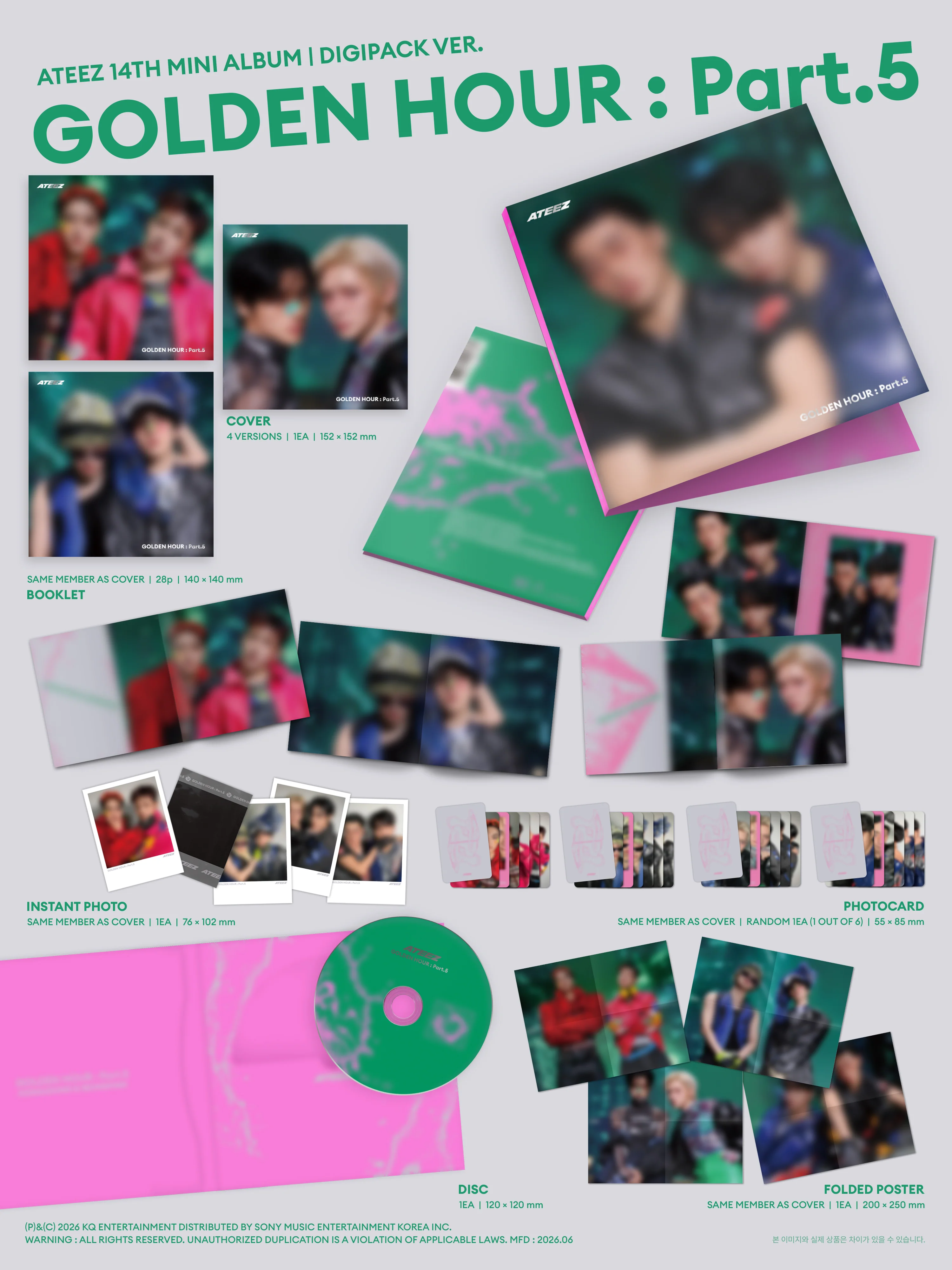 Ateez - 14th Mini Album Golden Hour: Part.5 Digipack Unit ver. CD - Image 3