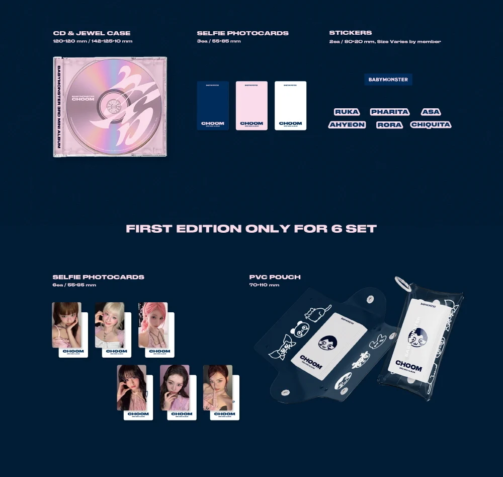Babymonster - 3rd Mini Album Choom Jewel version CD+Extra Photocards Set - Image 3