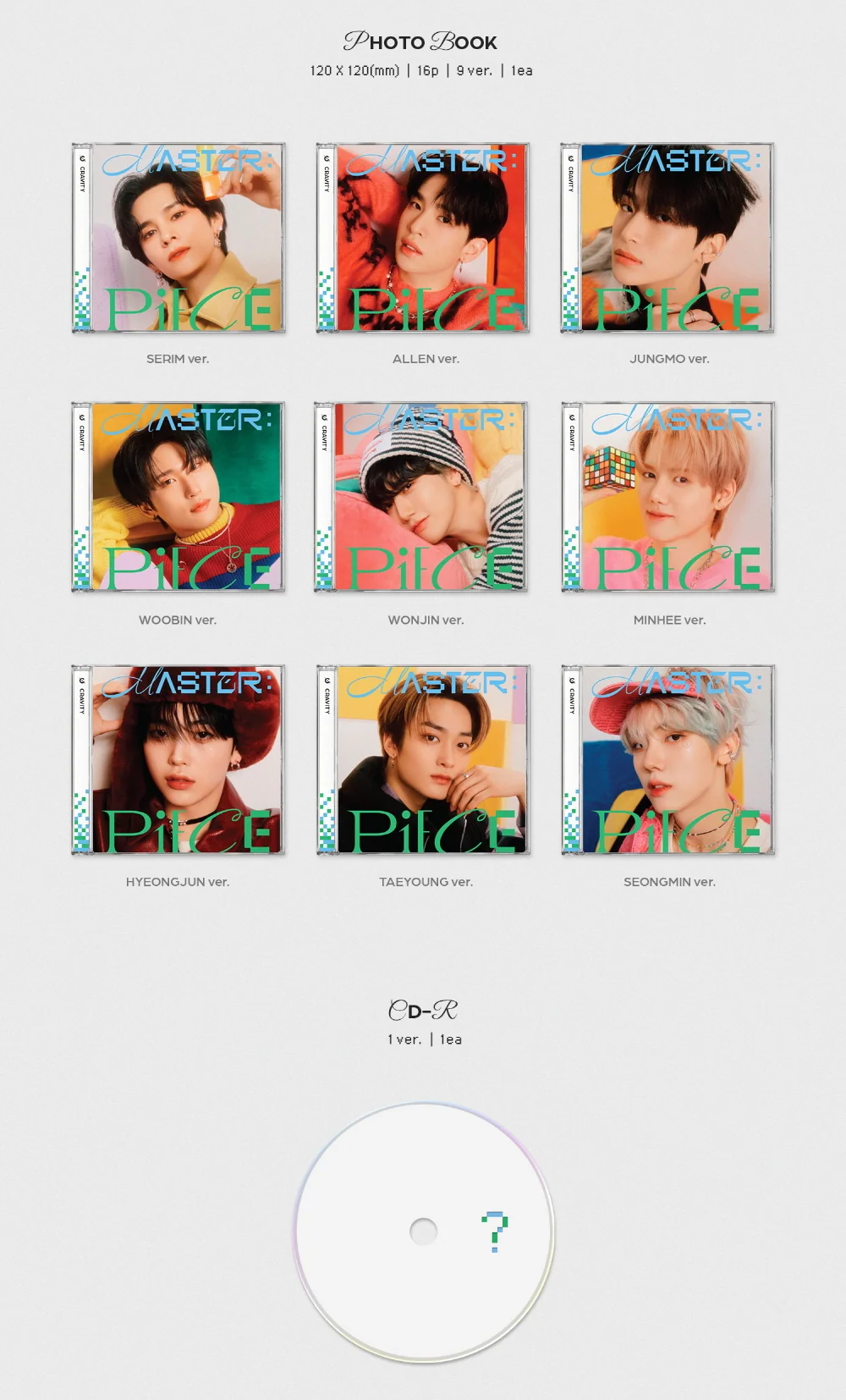 CRAVITY - MASTER:PIECE MASTER PIECE Jewel Limited Ver. CD+Extra Photocards - Image 3