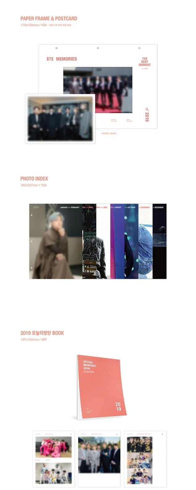 [REISSUE] BTS MEMORIES OF 2019 DVD+Extra Photocard Set - Image 5