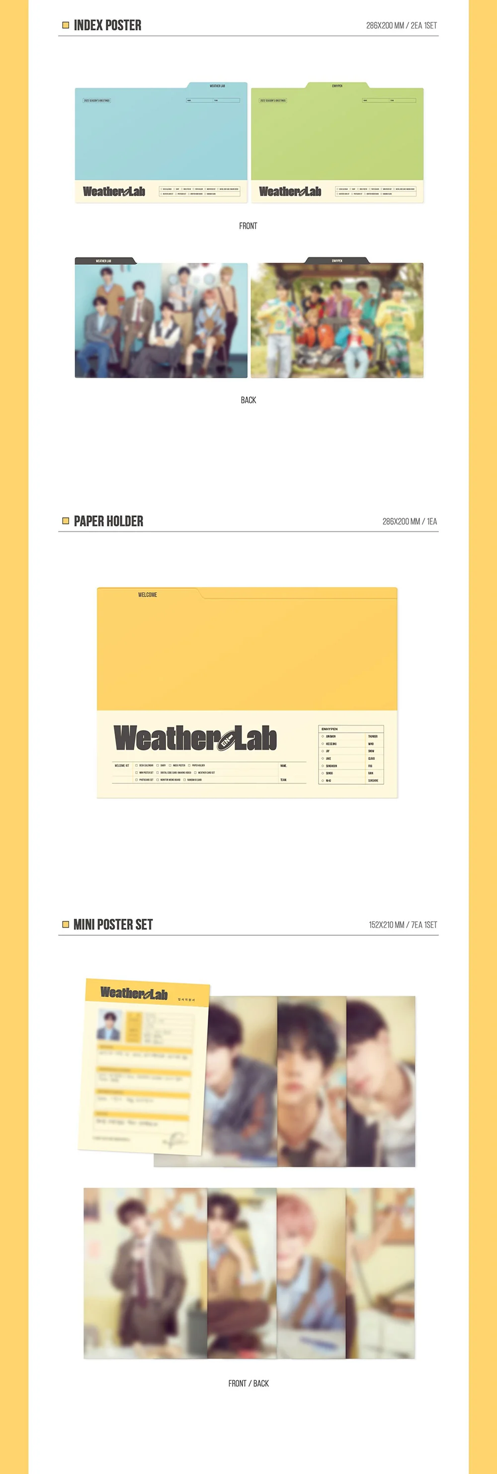 ENHYPEN - 2022 SEASON'S GREETINGS Weather Lab +Extra Photocards Set - Image 4