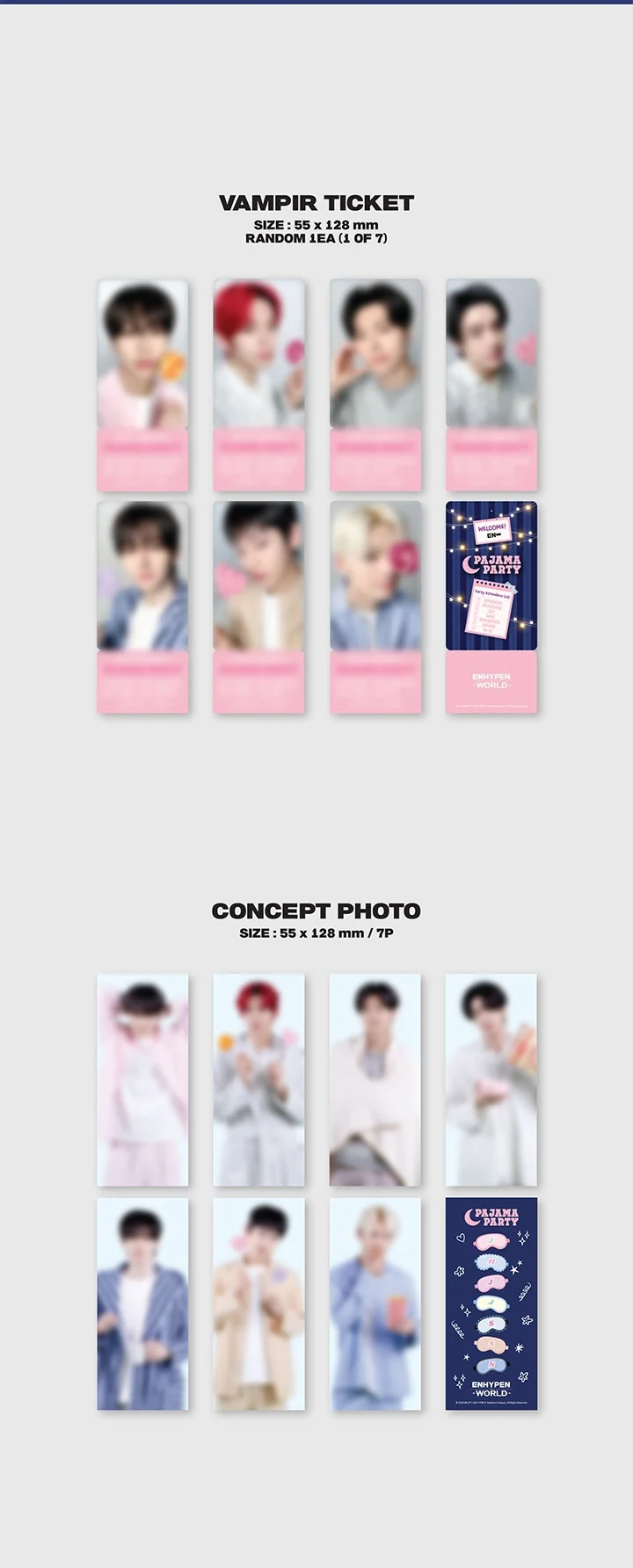 Enhypen World Coupon Card Collection Pajama Party Special version - Image 3