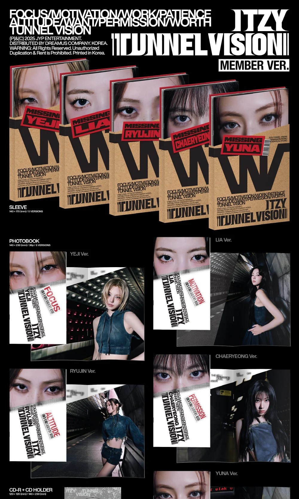 ITZY - TUNNEL VISION [Member Ver.] 11th Mini Album+Pre-Order Gift - Image 2