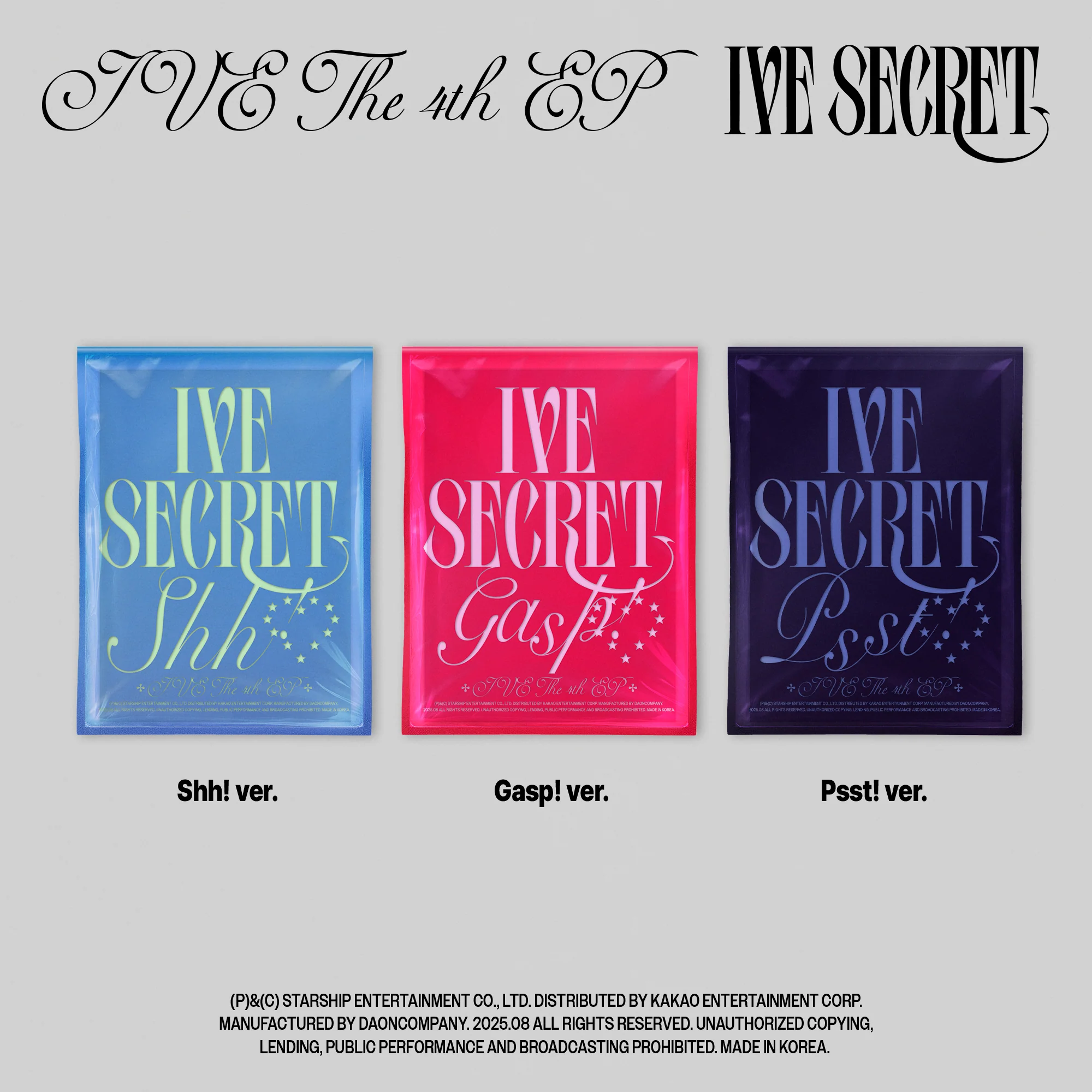 Ive - 4th EP Ive Secret Standard Edition CD+Pre-Order Benefit+Extra Photocards Set