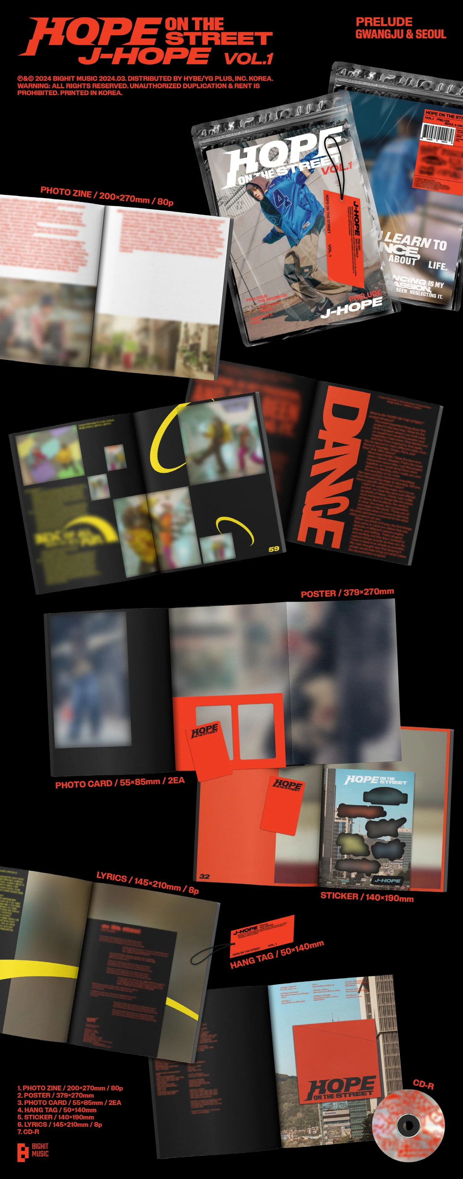 [WEVERSE EARLY-BIRD POB] J-HOPE - HOPE ON THE STREET VOL.1 (2 Album ver + 1 Weverse Albums ver SET) - Image 2