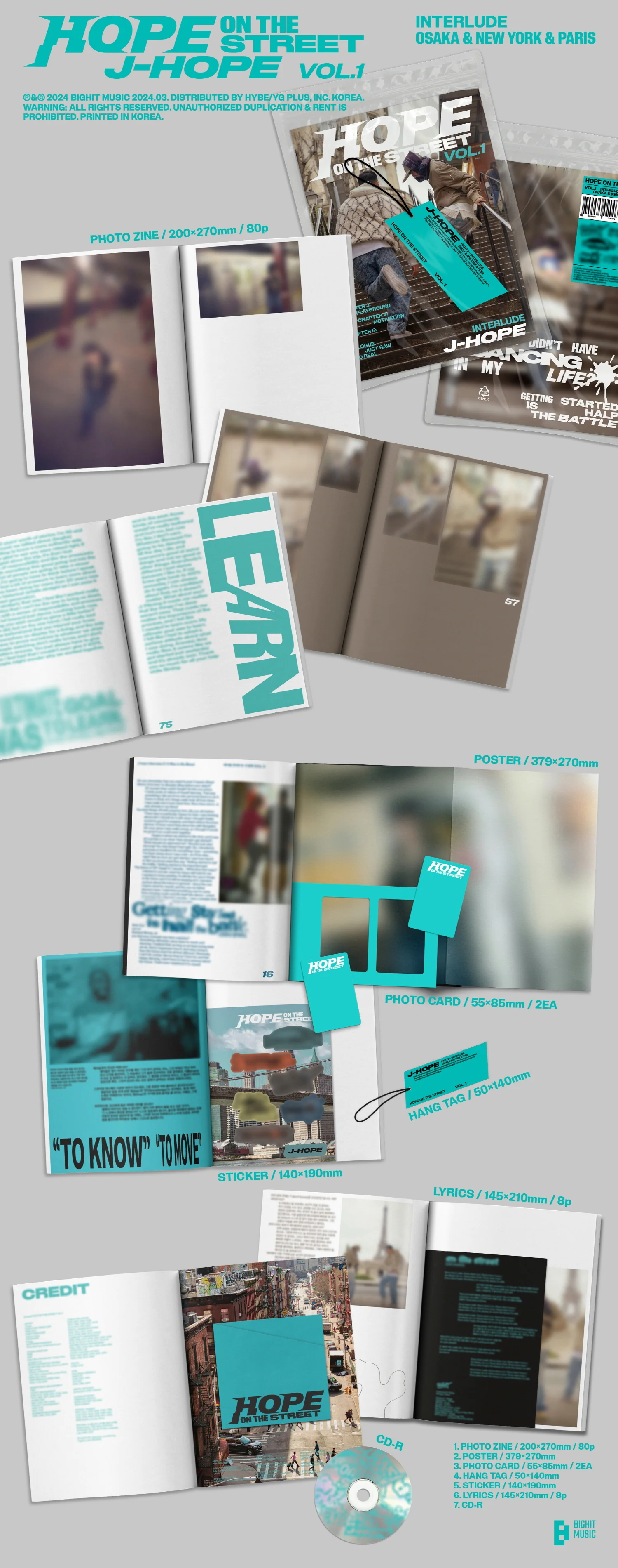[WEVERSE EARLY-BIRD POB] J-HOPE - HOPE ON THE STREET VOL.1 (2 Album ver + 1 Weverse Albums ver SET) - Image 3