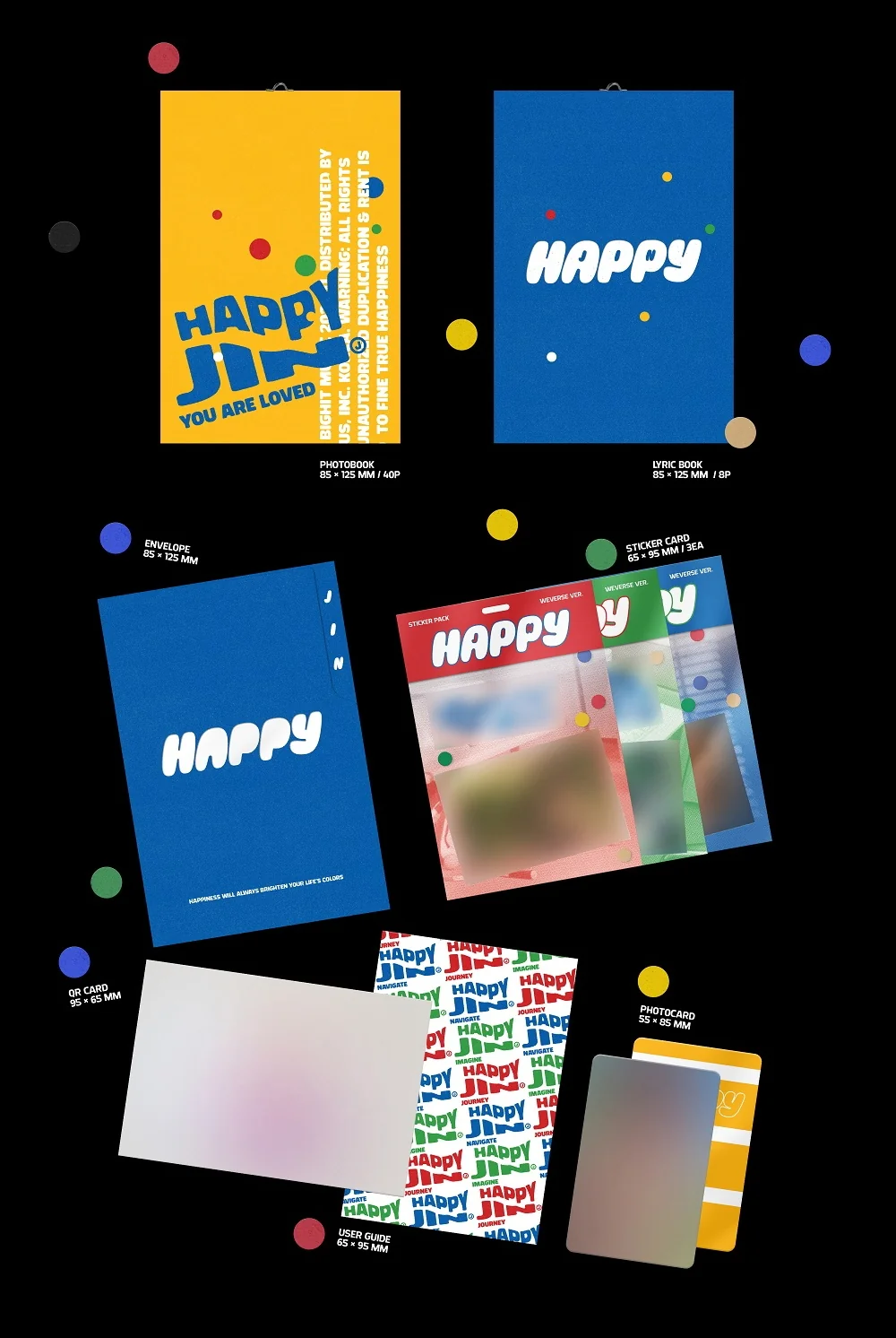 Jin - Vol.1 Happy Standard 3 versions+Weverse Albums version SET - Image 9