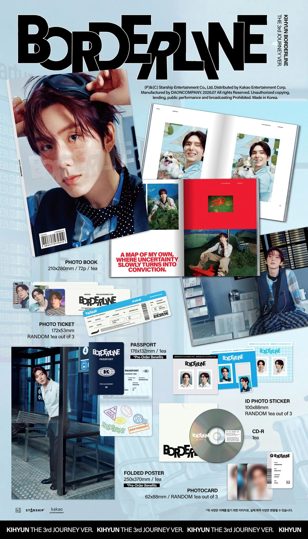 KIHYUN - BORDERLINE [THE 3rd JOURNEY ver.] EP Album - Image 2