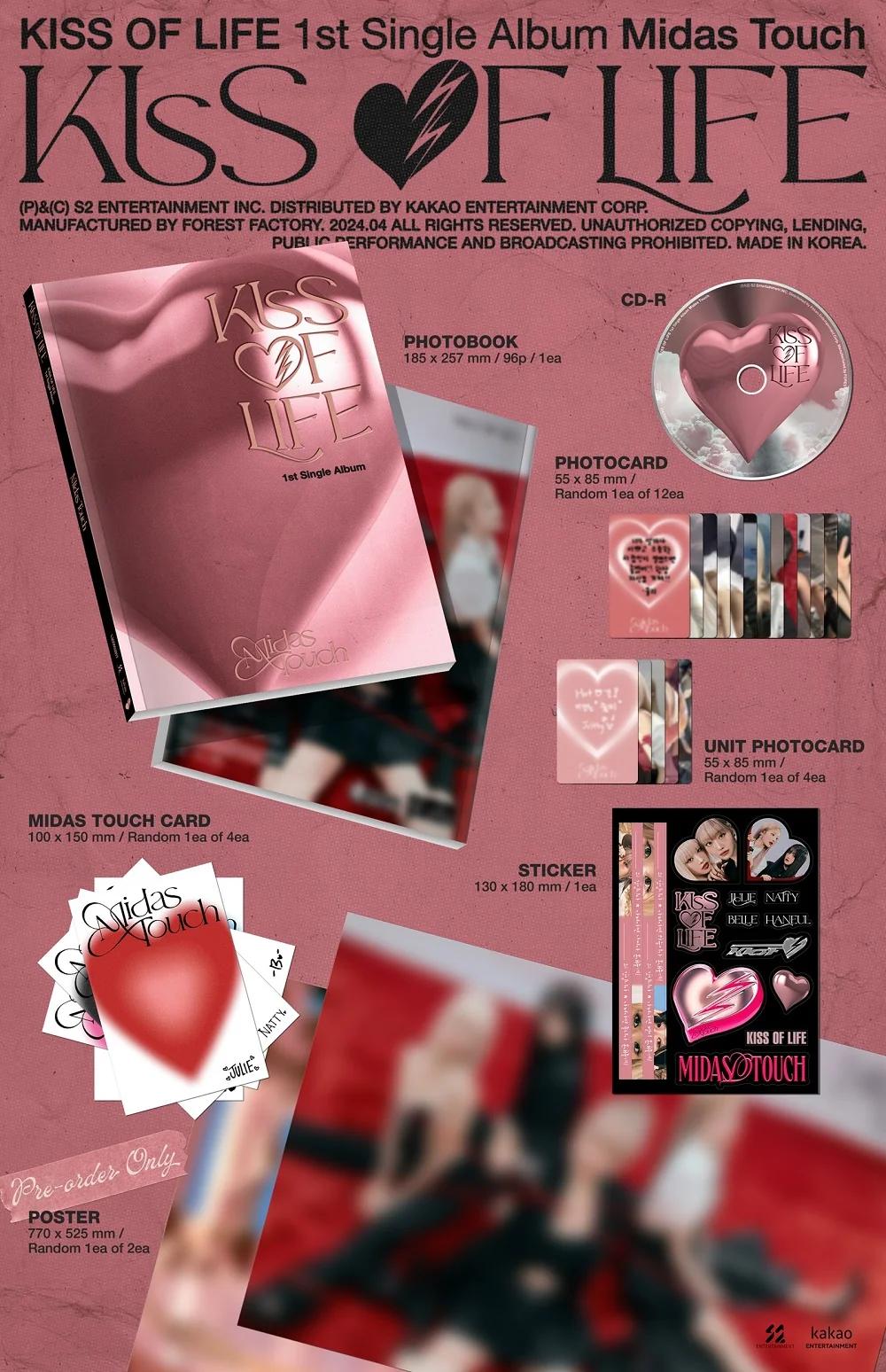 KISS OF LIFE - 1st Single Album Midas Touch CD - Image 2