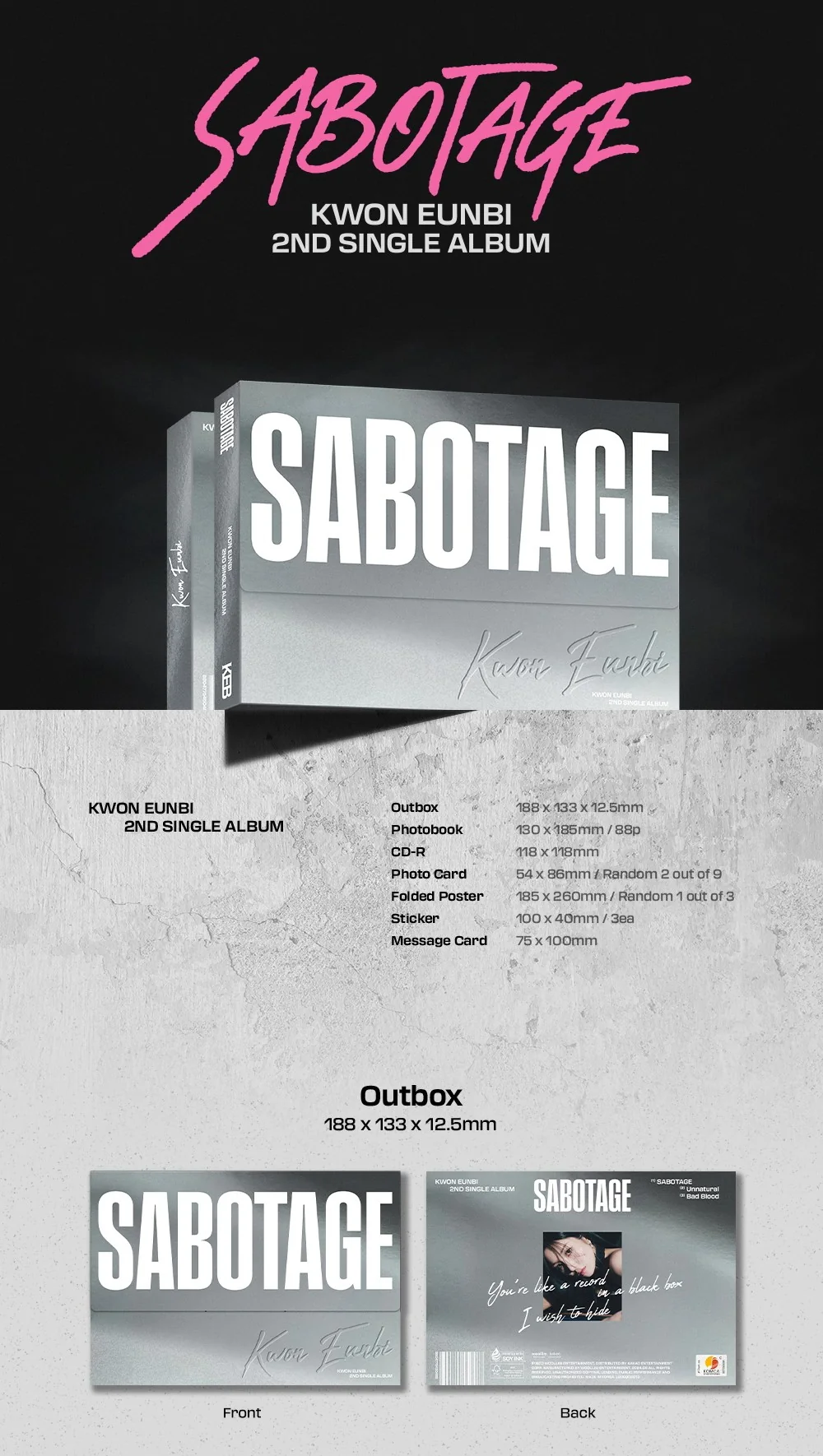 KWON EUN BI - 2nd Single Album SABOTAGE - Image 2