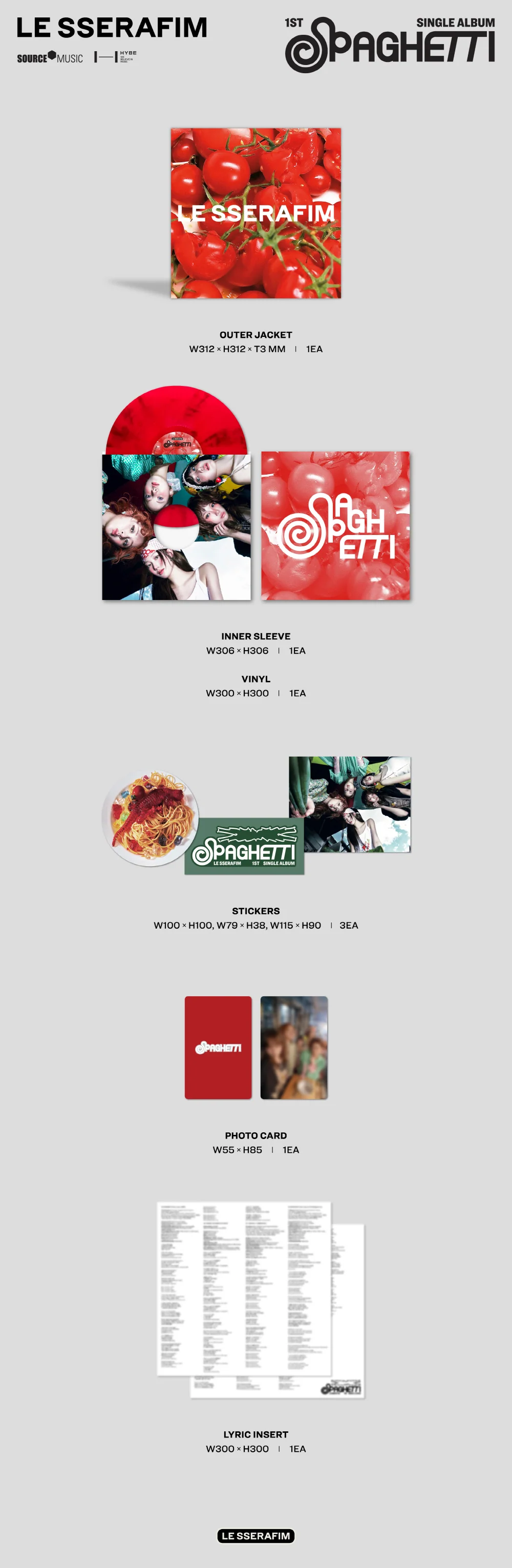 LE SSERAFIM - 1st Single Album SPAGHETTI [Vinyl] - Image 3