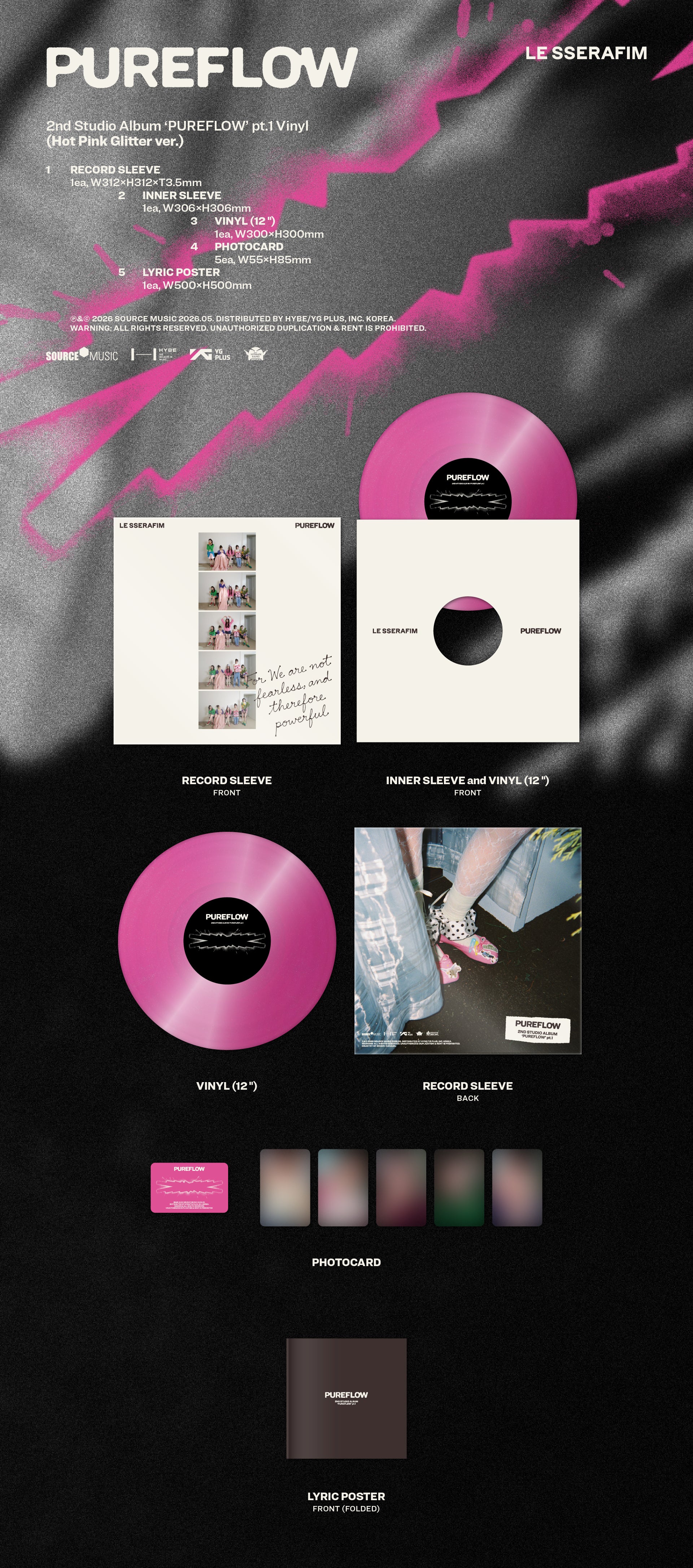 Le Sserafim - 2nd Studio Album Pureflow Pt.1 Vinyl version LP - Image 3