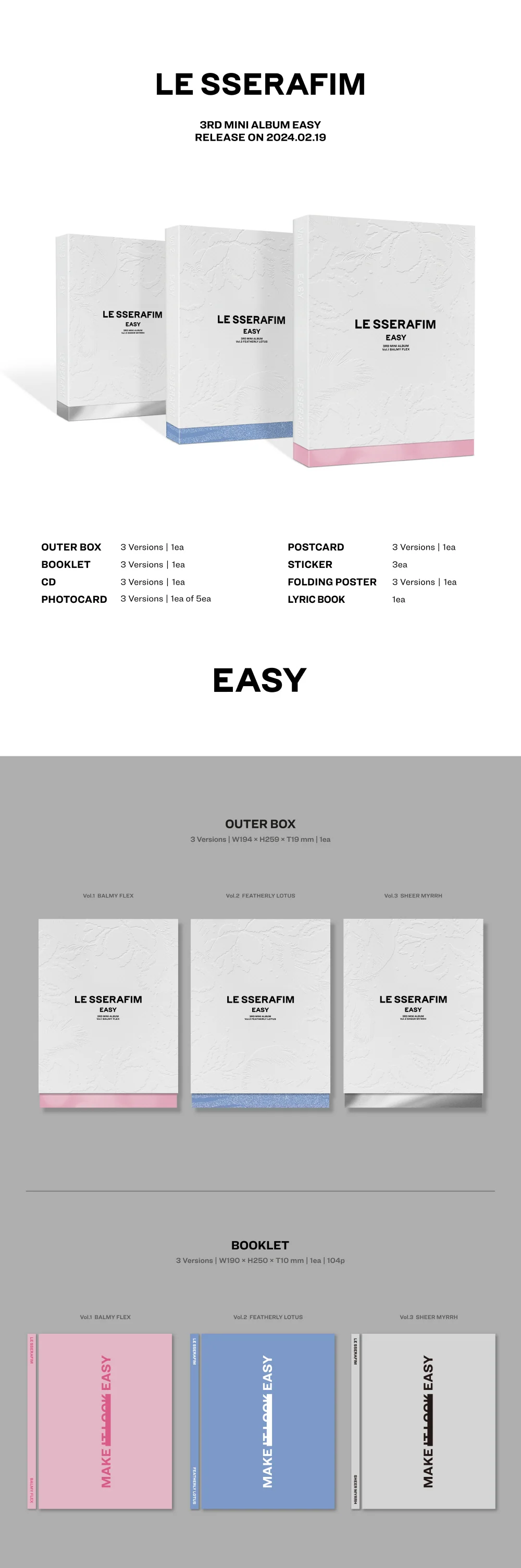 LE SSERAFIM - 3rd Mini Album EASY - Image 2