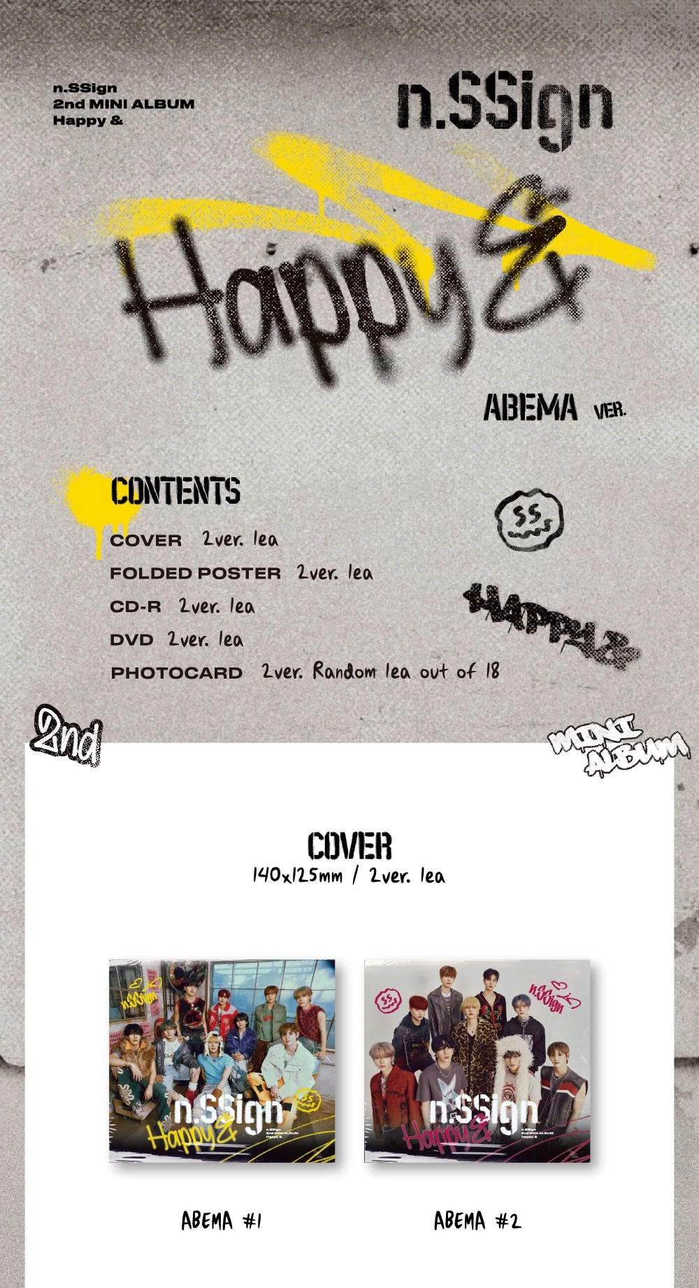n.SSign - 2nd Mini Album Happy & [ABEMA ver.] - Image 2