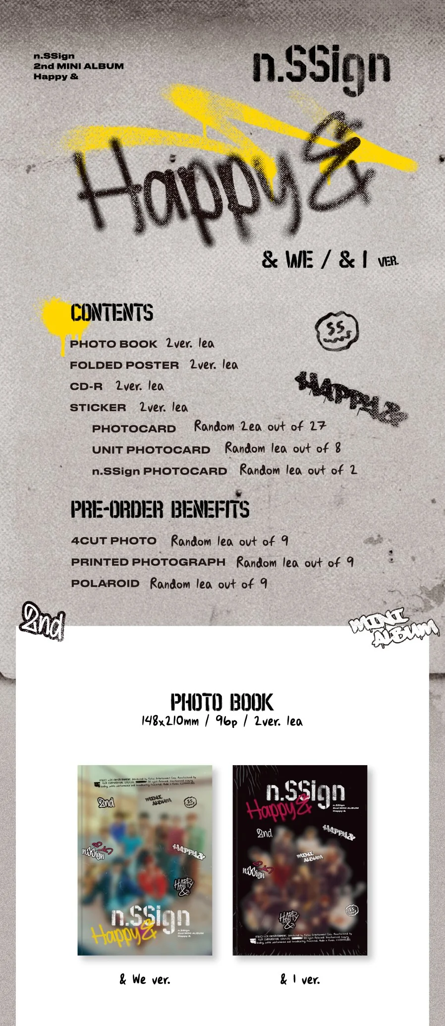 n.SSign - 2nd Mini Album Happy & CD+Pre-Order Benefit - Image 2