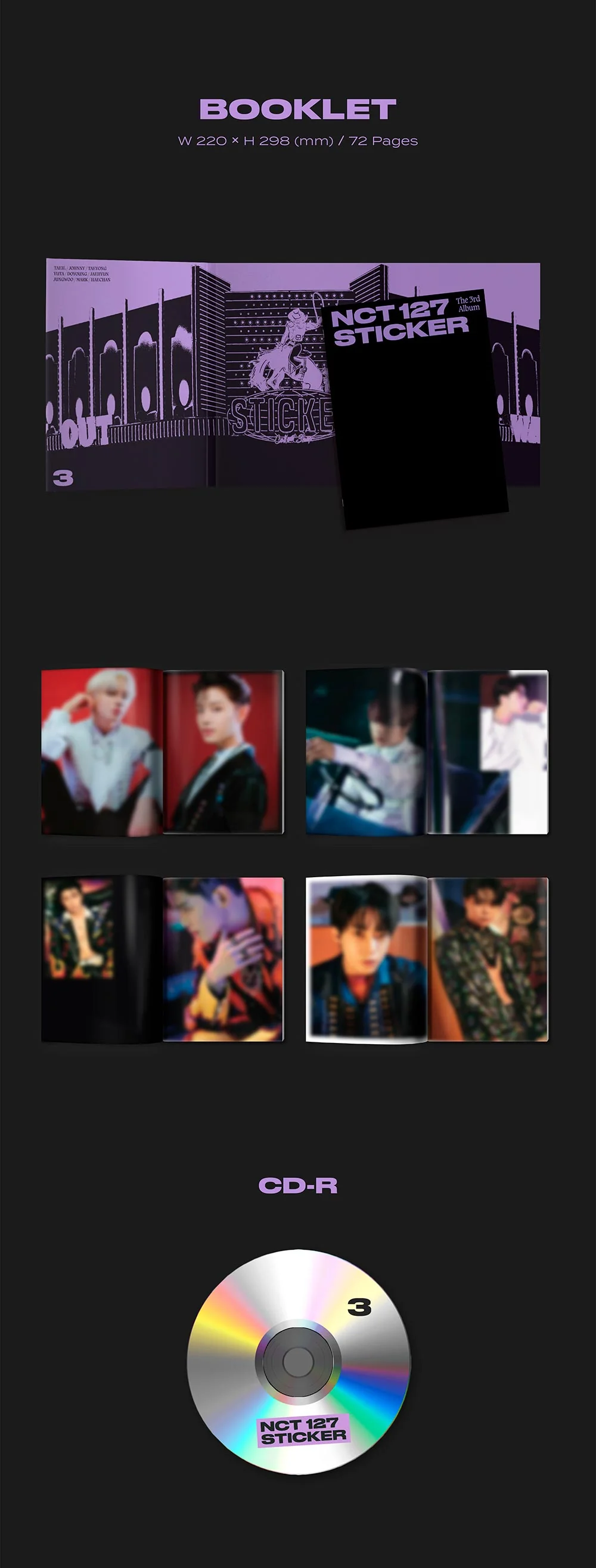 NCT 127 - Sticker [Sticker ver.] Album+Extra Photocards Set - Image 3