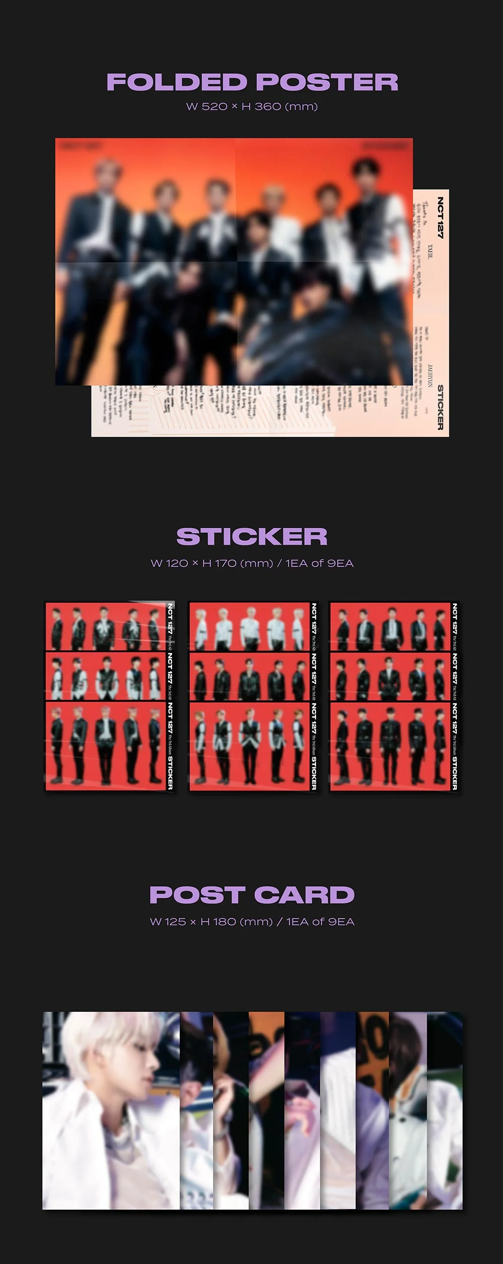 NCT 127 - Sticker [Sticker ver.] Album+Extra Photocards Set - Image 4