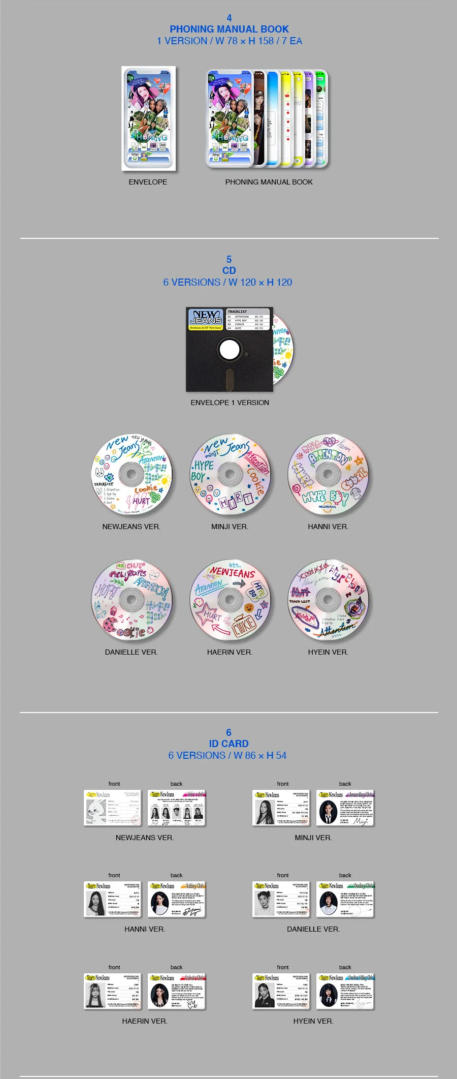 NewJeans - NewJeans 1st EP 'New Jeans' Bluebook ver. CD [6 Cover Set.] - Image 5