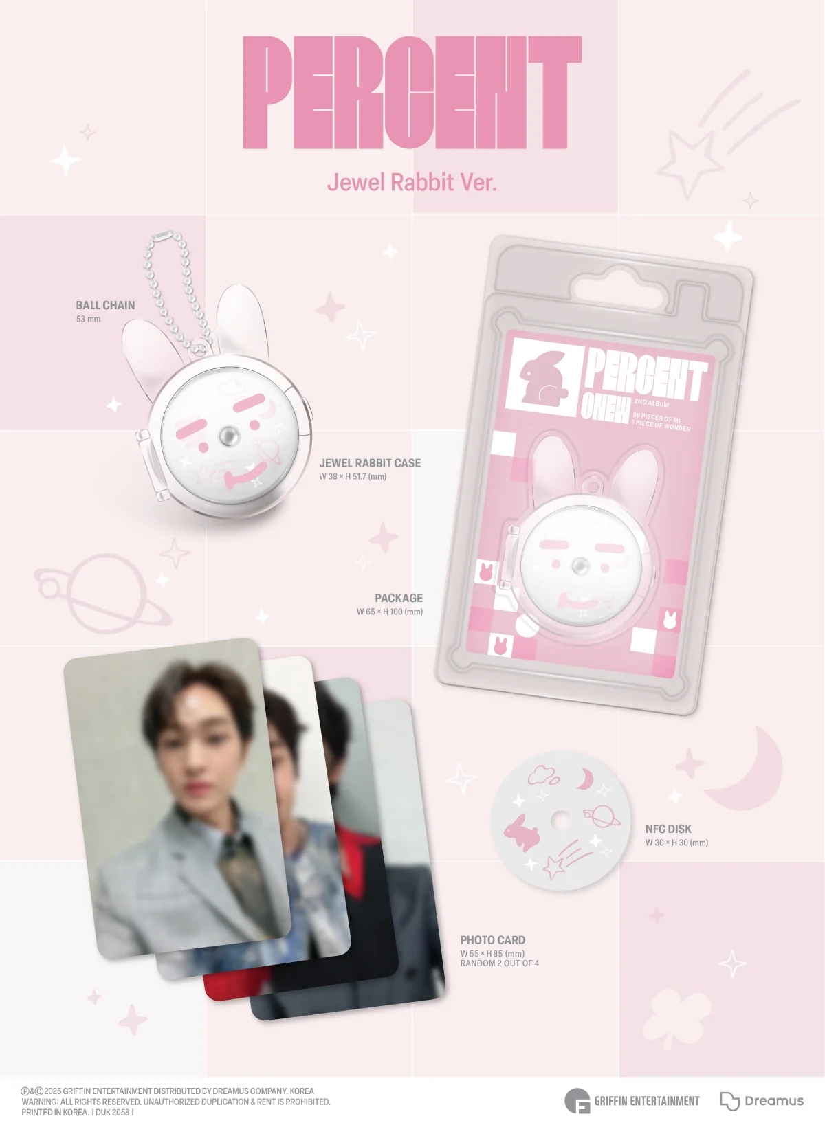 Onew - Vol.2 Percent Jewel Rabbit version Platform Album - Image 2