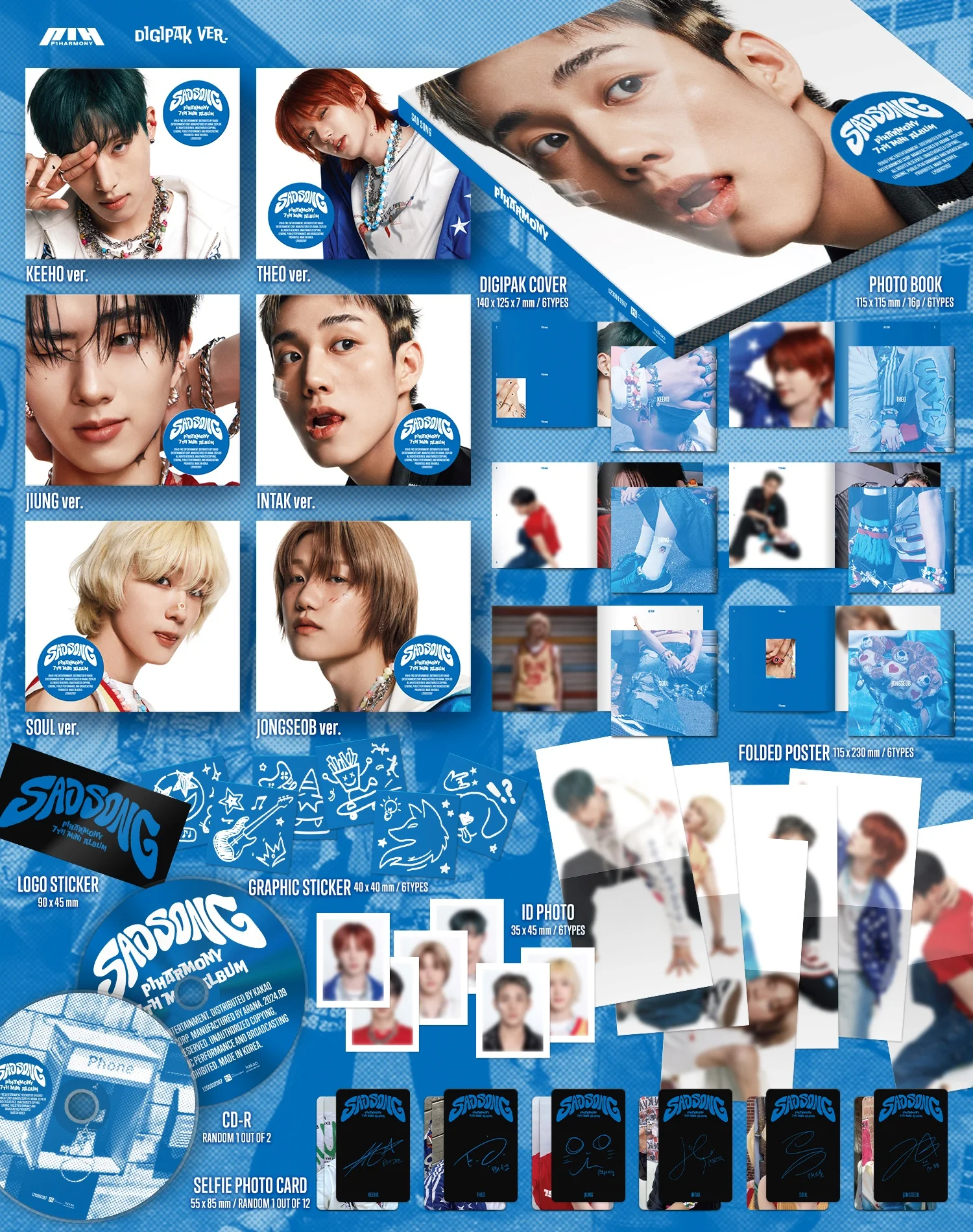 P1Harmony - 7th Mini Album Sad Song Digipack version CD - Image 2