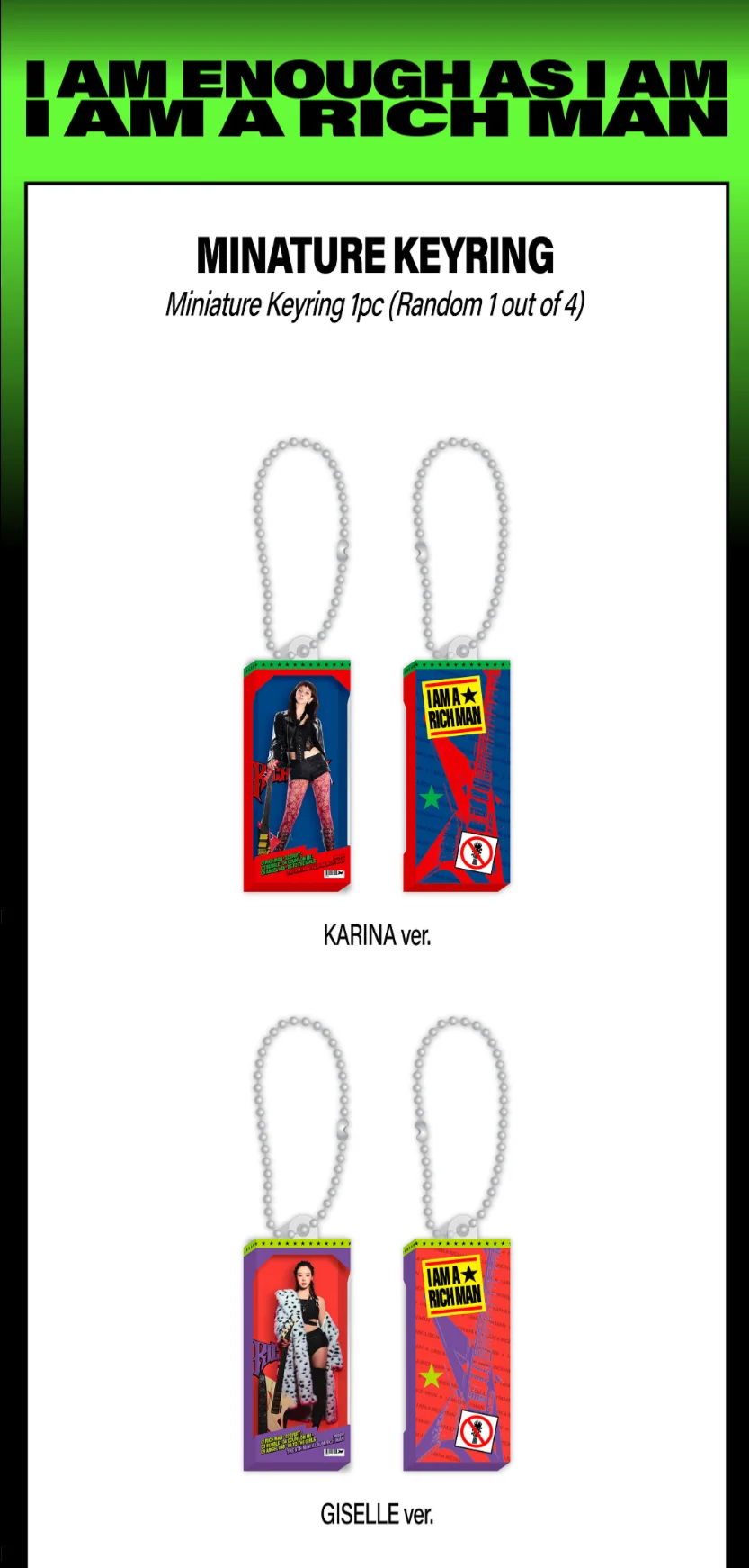 [PRE-ORDER] aespa WEEK Rich Man POP-UP Official MD - RANDOM MINIATURE KEYRING - Image 3