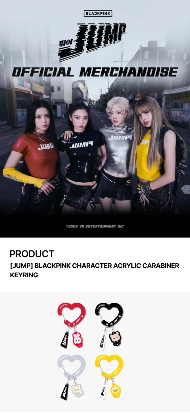 [PRE-ORDER] BLACKPINK JUMP Official Merch - CHARACTER ACRYLIC CARABINER KEYRING - Image 2