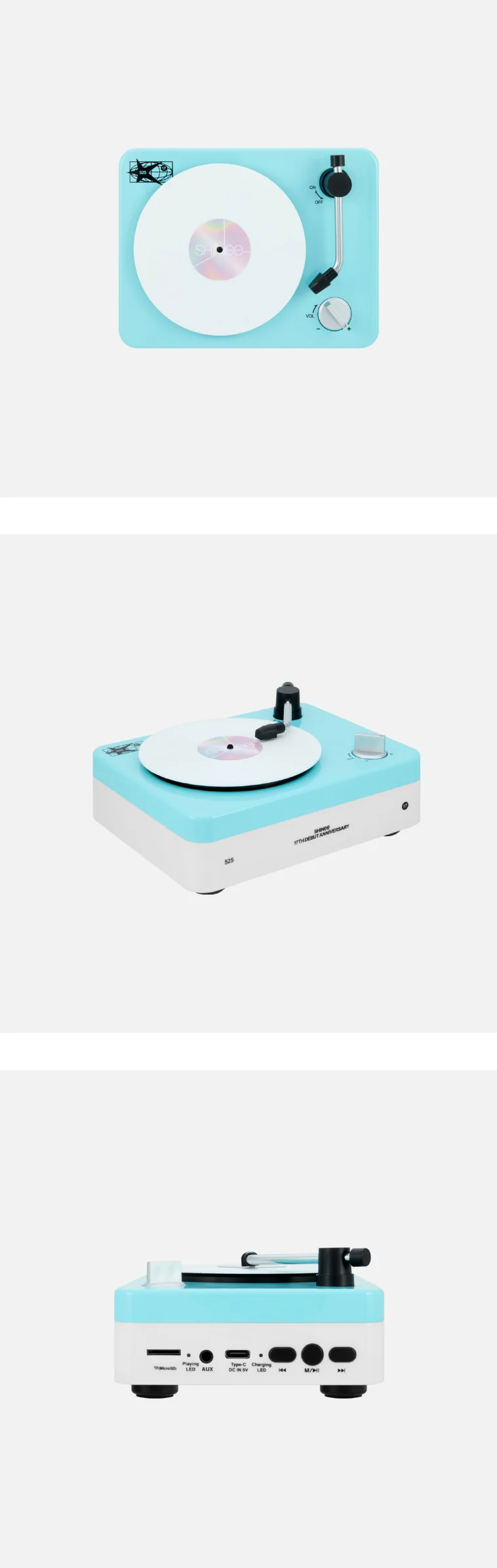 SHINee 17TH ANNIVERSARY MD - TURNTABLE BLUETOOTH SPEAKER SET - Image 2