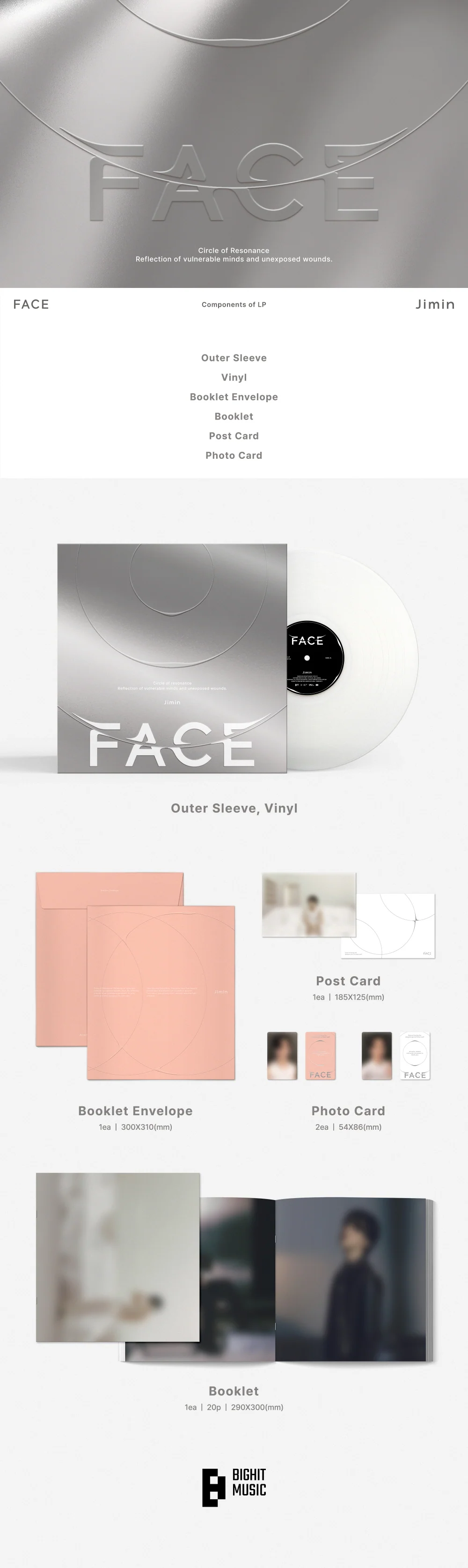 JIMIN BTS - FACE [Vinyl LP] + Free Gift - Image 2