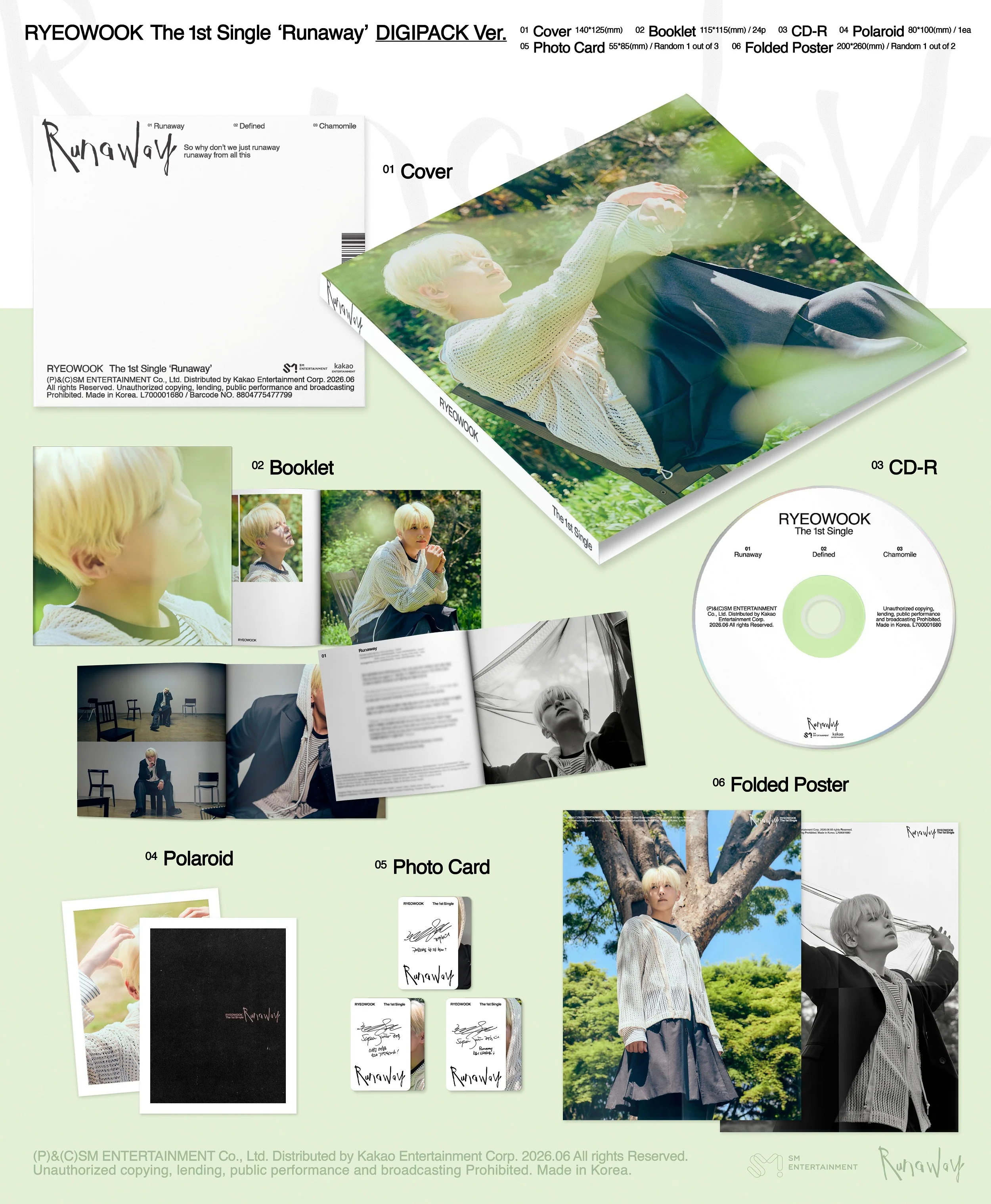 Ryeowook - 1st Single Album Runaway DIGIPACK ver. CD - Image 2