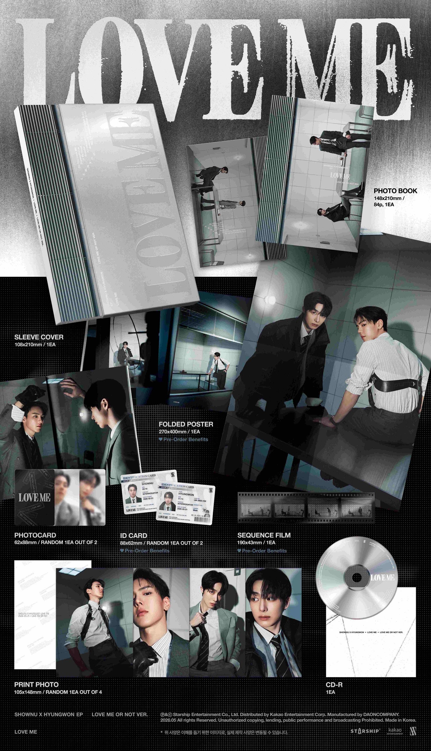 Shownu X Hyungwon - Love Me Love Me or Not version CD - Image 2