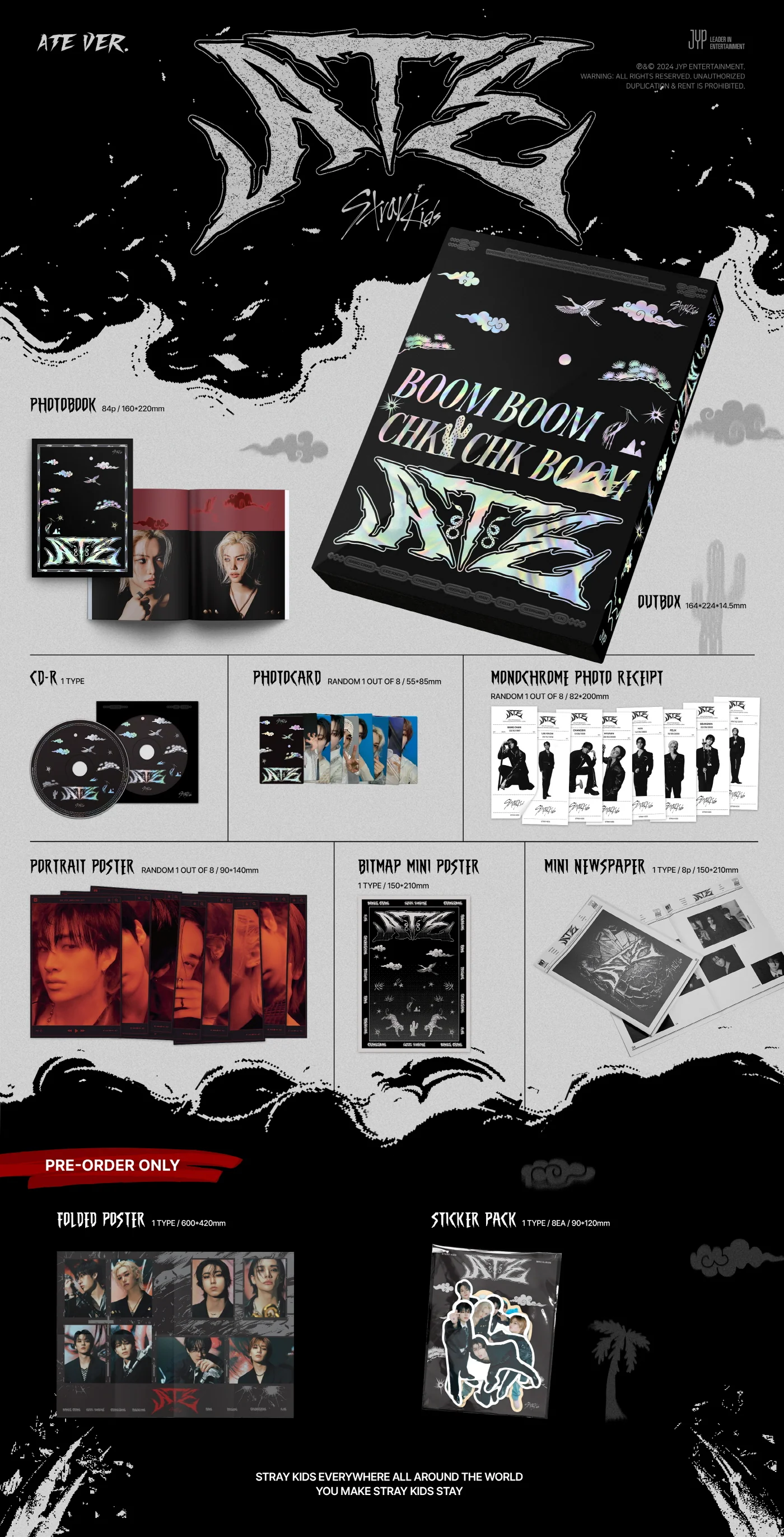 STRAY KIDS - 9th Mini Album ATE Limited Edition ATE version CD+Pre-Order Gift - Image 2
