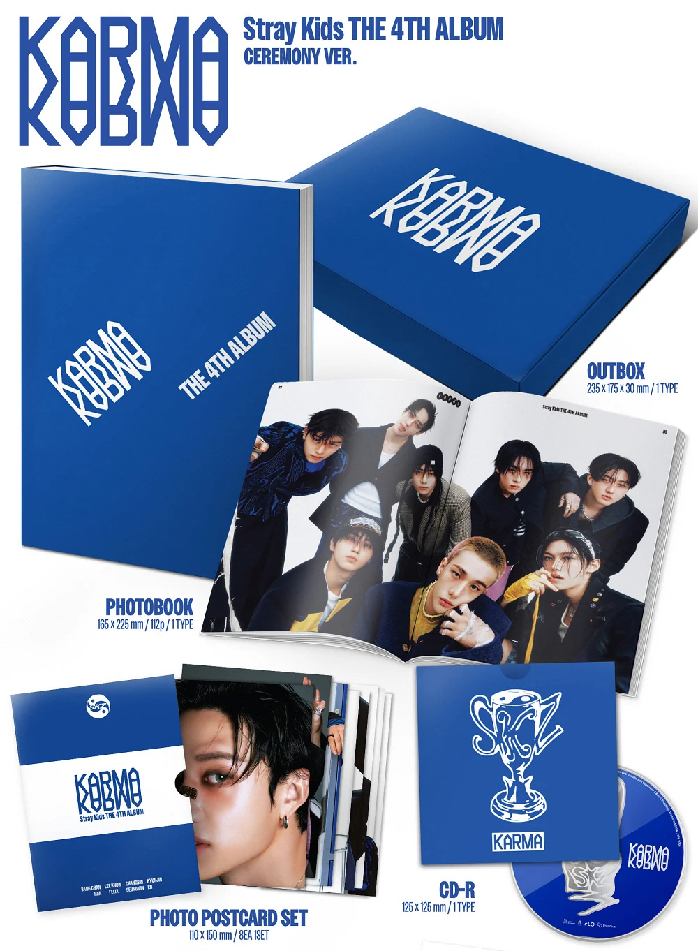 Stray Kids - Vol.4 Karma Standard version CD+Extra Photocards Set - Image 2