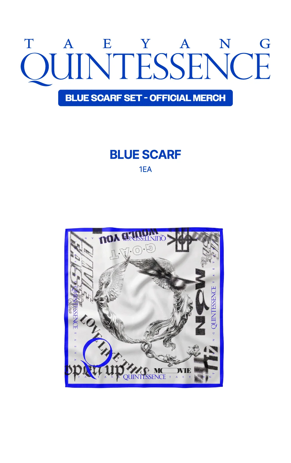 TAEYANG QUINTESSENCE Official Merch - BLUE SCARF SET - Image 2