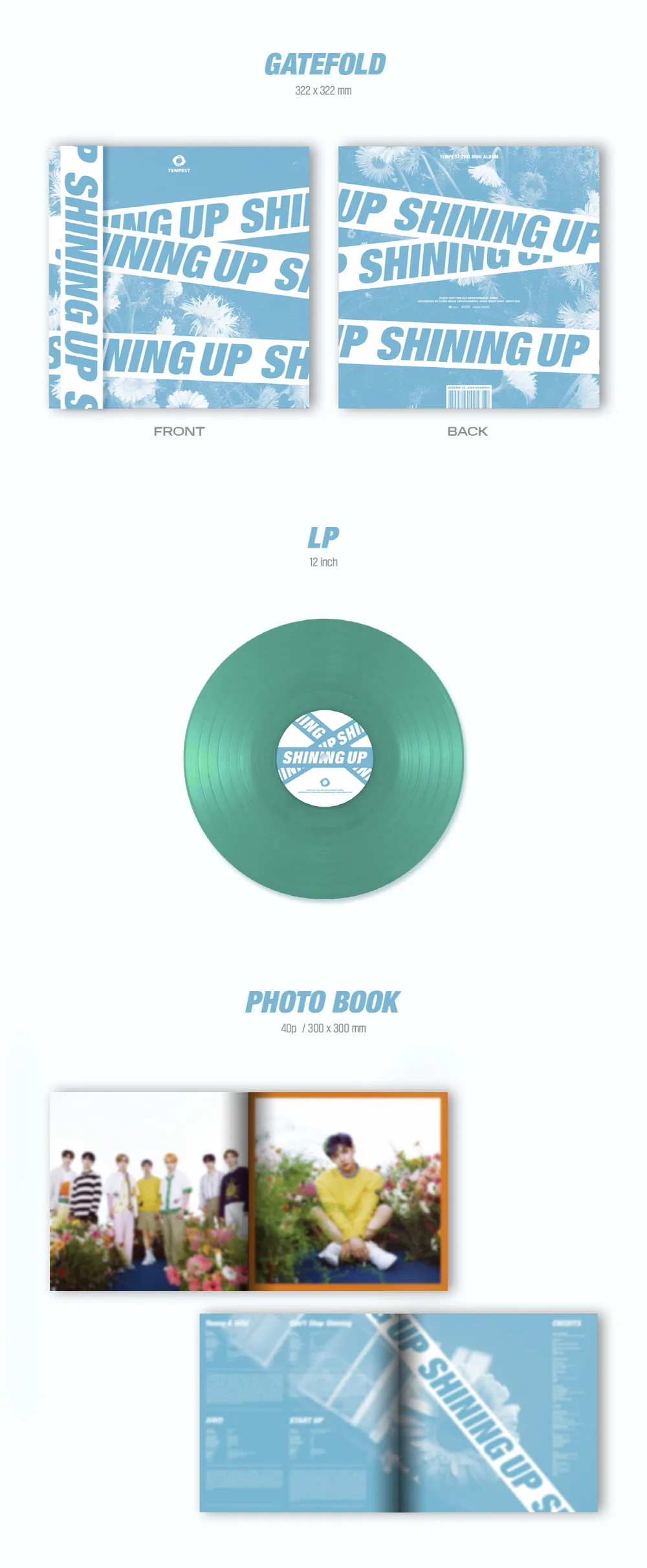 TEMPEST - 2nd Mini Album SHINING UP 140g, 12in Colored Vinyl LP 33 1/3RPM - Image 3