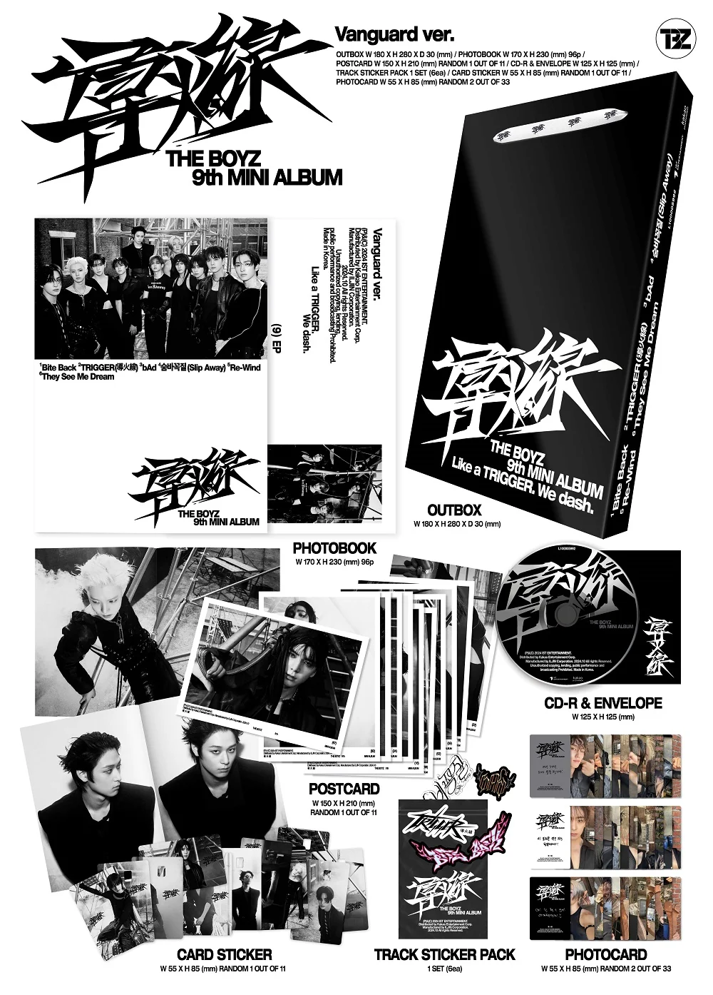 The Boyz - 9th Mini Album 導火線 Trigger CD+Extra Photocards Set - Image 2