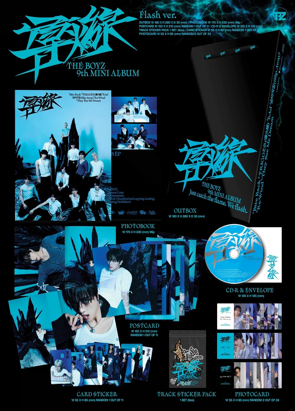 The Boyz - 9th Mini Album 導火線 Trigger CD+Extra Photocards Set - Image 3