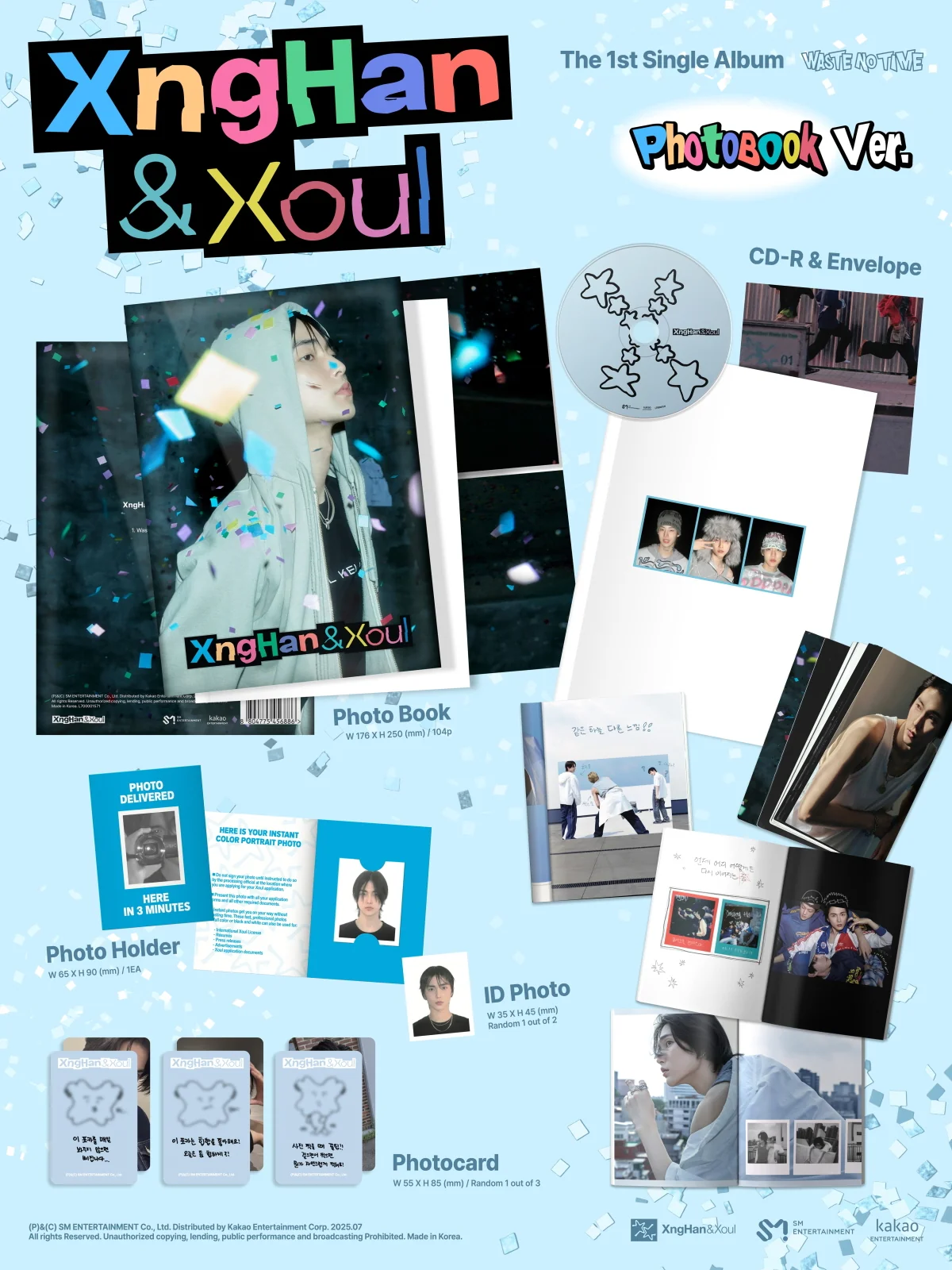 XngHan & Xoul - 1st Single Album Waste No Time Photobook version CD - Image 2