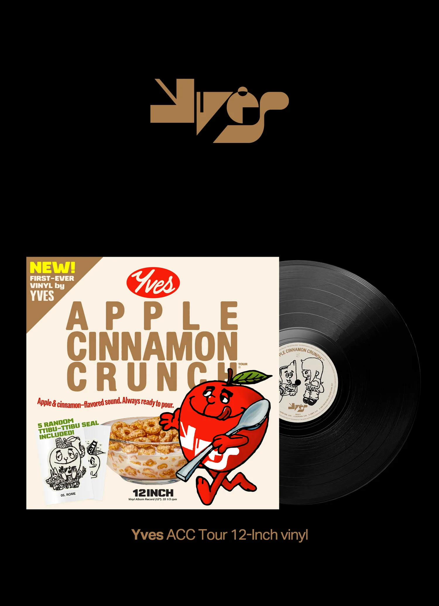 Yves - APPLE CINNAMON CRUNCH [12-Inch Black Vinyl] LP - Image 2
